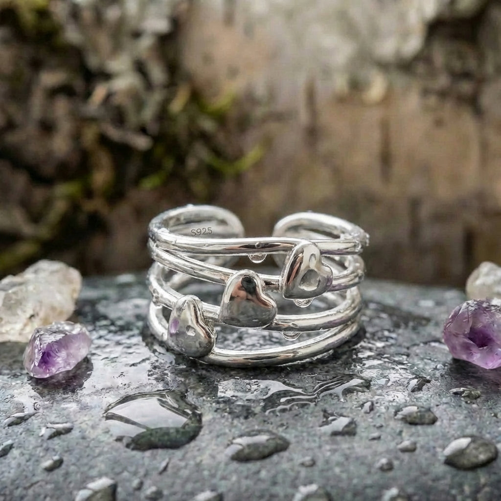 Minimalist Heart Silver Ring