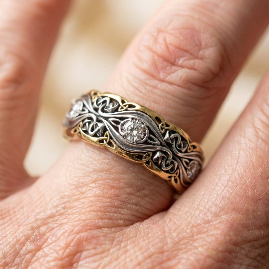 Vintage Couple Gold & Silver Ring