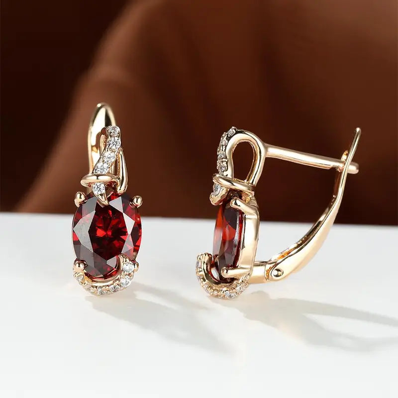 Crimson Twilight Drop Earrings