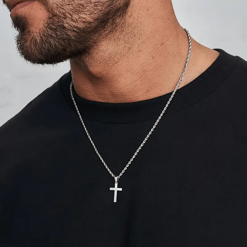 Golden Cross Stainless Steel Necklace