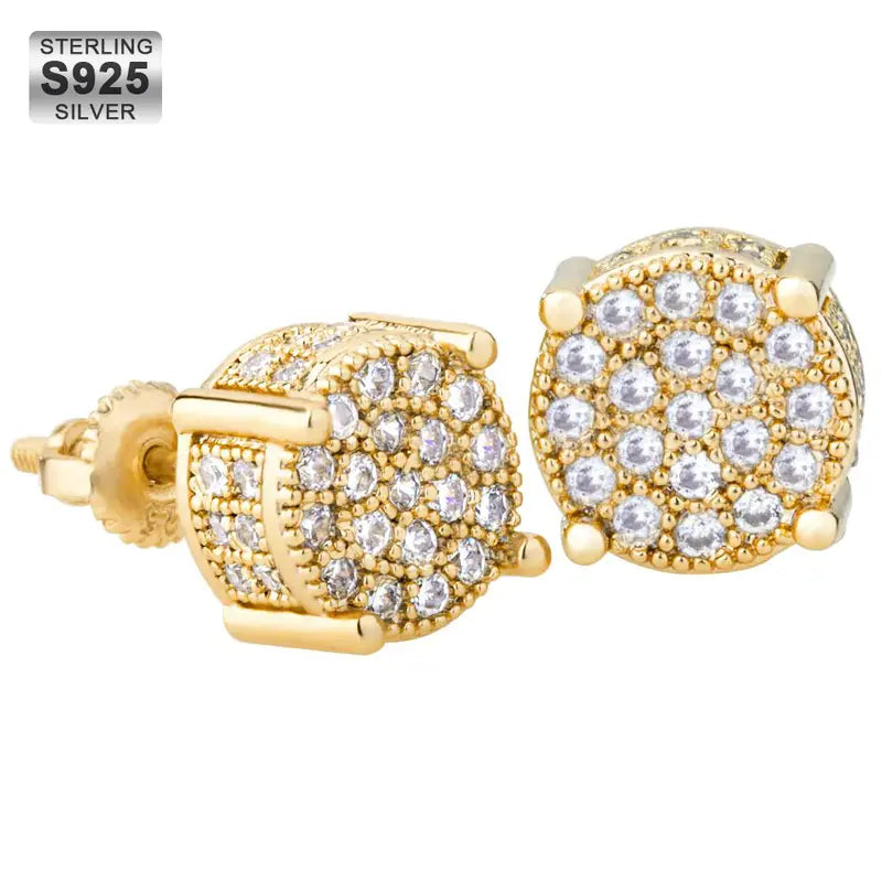 Iced Chics Ssilvery Hip-hop Zirconia Earrings Set