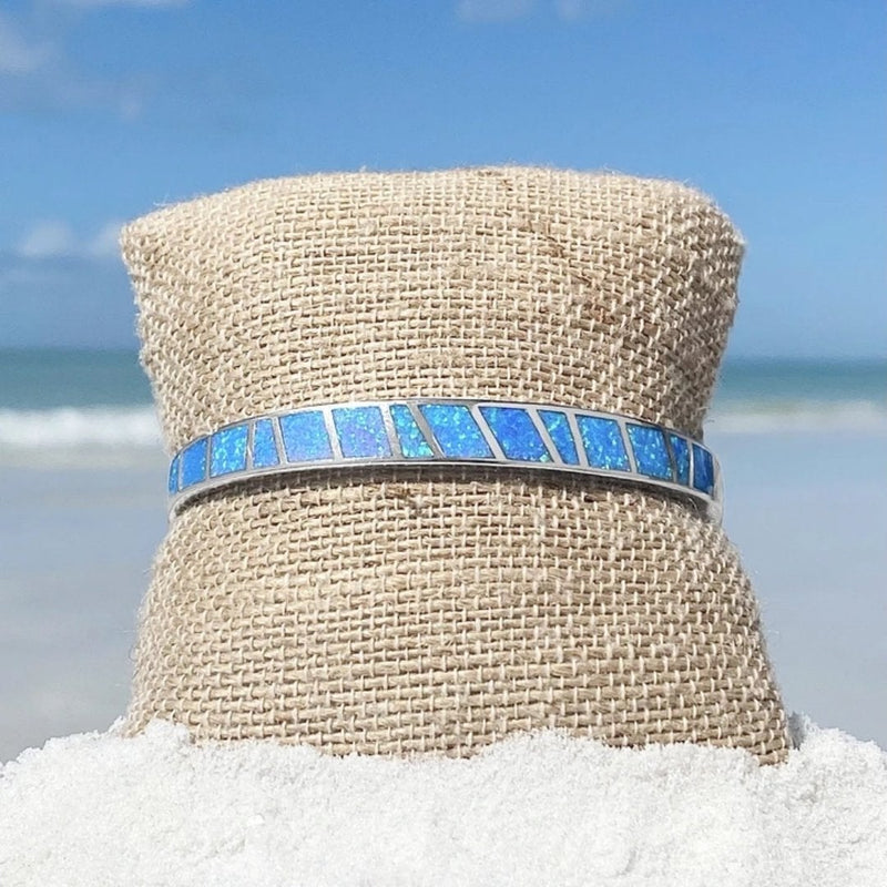 Blue Silver Opal Bracelet