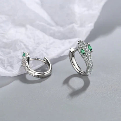 Silver Snake Earrings