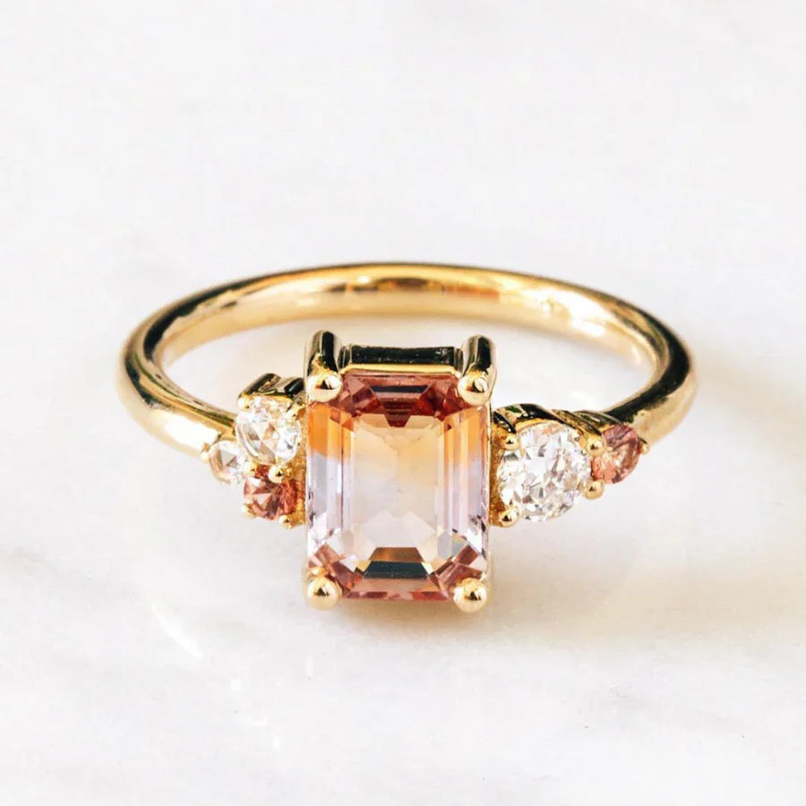 Warm Glass Gold Ring
